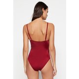 Trendyol Swimsuit - Burgundy - Plain Cene
