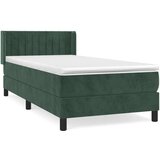 vidaXL Box spring krevet s madracem tamnozeleni 80 x 200 cm baršunasti | shoptok.hr