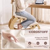  Ergonomska klečeća stolica s naslonom kordur krem bijela | shoptok.hr