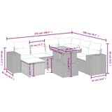  8-dijelni set vrtnih sofa od poliratana s jastucima sivi | shoptok.hr
