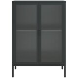  Komoda crna 75 x 35 x 105 cm od stakla i čelika | shoptok.hr