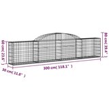  Obokana gabionska košara 11 kosov 300x30x60/80cm cinkano železo, (20758187) | Shoptok.si