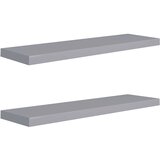 vidaXL plutajuće zidne police 2 kom sive 90 x 23,5 x 3,8 cm MDF | shoptok.hr