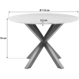 Actona blagovaonski stol s mramornom pločom Heaven, ⌀ 110 cm | shoptok.hr