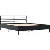  Okvir za krevet crni 150x200 cm konstruirano drvo i metal | shoptok.hr