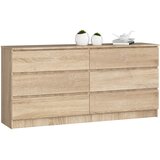 AKORD Komoda, 6 Predalov, Hrast Sonoma, (5000332313) | Shoptok.si