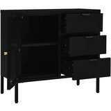 vidaXL Komoda crna 75 x 35 x 70 cm od čelika i kaljenog stakla | shoptok.hr