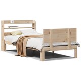 vidaXL Posteljni okvir z vzglavjem 90x190 cm trdna borovina | Shoptok.si