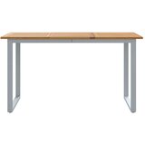 Vanjski Zunanja Jedilna Miza Siva 140x80x75 cm Jeklo in Trden Akacijev Les | Shoptok.si