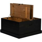 vidaXL Skrinja za shranjevanje HALDEN črna 91x91x47cm Masivni les, bor | Shoptok.si