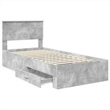  Konstrukcija postelje Betonsko siva in srebrna 75 x 190 cm, (5000104151) | Shoptok.si