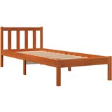  The Living Store Posteljni okvir brez vzmetnice voščeno rjav 100x200 cm borovina - Posteljni Okvir, (21528135) | Shoptok.si
