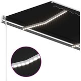 vidaXL Ročno zložljiva tenda z LED lučmi 3,5x2,5 m antracitna | Shoptok.si