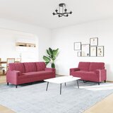  2-dijelni set sofa s jastucima crvena boja vina baršunasti | shoptok.hr