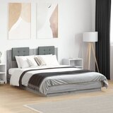  Okvir za krevet s uzglavljem boja sivog hrasta 120x190cm drveni | shoptok.hr