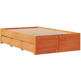  Knjižna postelja brez vzmetnice vošč. rjava 135x190 cm borovina, (21653573) | Shoptok.si