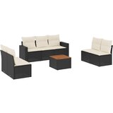  8-dijelni set vrtnih sofa od poliratana s jastucima crni Crna | Shoptok.si