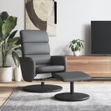 vidaXL Naslonjač od umjetne kože s osloncem za noge sivi | shoptok.hr