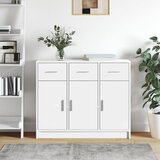 vidaXL Komoda bela 91x28x75 cm inženirski les Cene