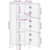 vidaXL Highboard Svjetlosmeđa 40 x 33 x 110 cm masivno drvo manga | shoptok.hr
