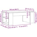  Stolić za kavu boja hrasta 102x55x42 cm konstruirano drvo | shoptok.hr