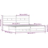 Metalni Kovinski posteljni okvir brez vzmetnice sonoma hrast 200x200 cm, (21608053) | Shoptok.si