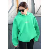 Madmext Sweatshirt - Green - Oversize