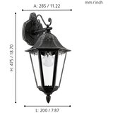 Eglo Navedo spoljna zidna lampa/1, e27, crna/srebrna | Eponuda.com