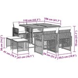vidaXL 9-dijelni vrtni blagovaonski set s jastucima crni od poliratana | shoptok.hr
