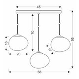 Brilagi visilica na sajli pebbles 3xE27/40W/230V crna | Eponuda.com
