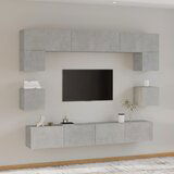 The Living Store Komplet TV omaric 8-delni betonsko siv konstruiran les - Komplet TV Omaric, (21373827) Cene