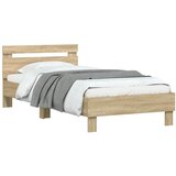  Okvir za krevet s uzglavljem boja hrasta 100x200 cm drveni | shoptok.hr