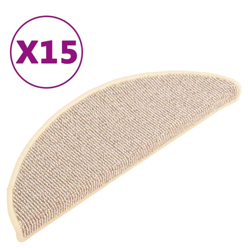 vidaXL Tepisi za stepenice 15 kom bijelo-smeđi 65 x 21 x 4 cm | shoptok.hr