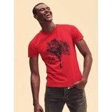 Fruit Of The Loom Red men's t-shirt in combed cotton Iconic with sleeve | Shoptok.si