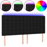  LED uzglavlje crno 160x5x118/128 cm od tkanine | shoptok.hr