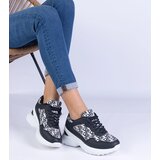 Gemre Black women's sports sneakers with metallic insert Ferenda | Shoptok.si