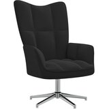 vidaXL Stol za sproščanje črn žamet, (20957049) | Shoptok.si