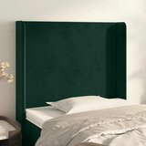  Uzglavlje s ušima tamnozeleno 83x16x118/128 cm baršunasto - Tamnozelena 83 x 16 x 118/128 cm 1 | shoptok.hr