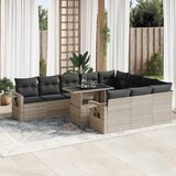 vidaXL 11-dijelni set vrtnih sofa poliratan s jastucima svijetlosivi | shoptok.hr