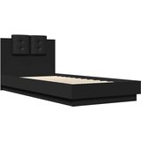  Okvir kreveta s uzglavljem crni 90 x 200 cm konstruirano drvo | Eponuda.com