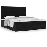 vidaXL Otomanski posteljni okvir z vzmetnicami črn 160x200 cm žamet, (21611036) | Shoptok.si
