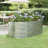 vidaXL Visoka greda iz prašno premazanega jekla 175x100x68 cm srebrna | Shoptok.si