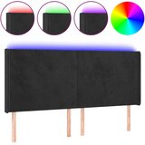  LED uzglavlje crno 203 x 16 x 118/128 cm baršunasto | shoptok.hr