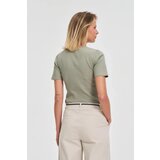 Marisse Olive Blouse With Lace Neckline | shoptok.hr