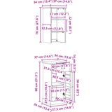 vidaXL Komplet pohištva za kopalnico s predalom s polico 2 pcs Rjava in bela | Shoptok.si