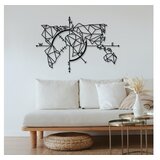 Wallity Zidna dekoracija Mapa svijeta Metalni Dekor 2, 111 x 74 cm, Crna | Eponuda.ba