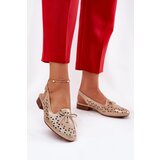 Boto Perforated Ballerinas With Open Heel Gold Navinnia | ePonuda.com