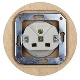  Elhard - Keramička retro kućna utičnica sa ramom 230V bela/svetlo drvo | Eponuda.com