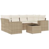 Maison Chic Seti vrtnega pohištva - Vrtna garnitura - Vrtni pohištvo set 7-delna z blazinami bež poli ratan, (21805153) | Shoptok.si