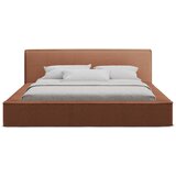 Makamii Tapecirani bračni krevet u boji terakote s prostorom za odlaganje s letvičastim okvirom 140x200 cm Noho - | shoptok.hr